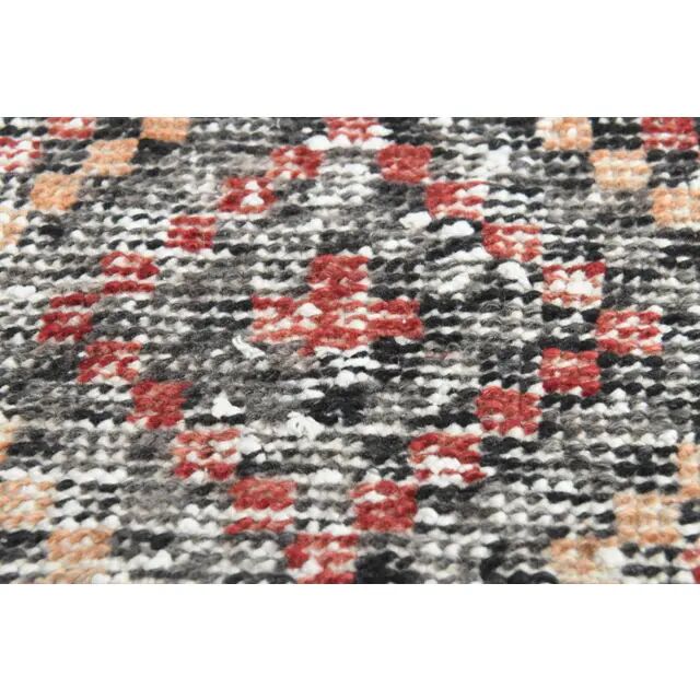 1970s Turkish Oushak Handmade Wool Cotton Red Runner Rug 103x382