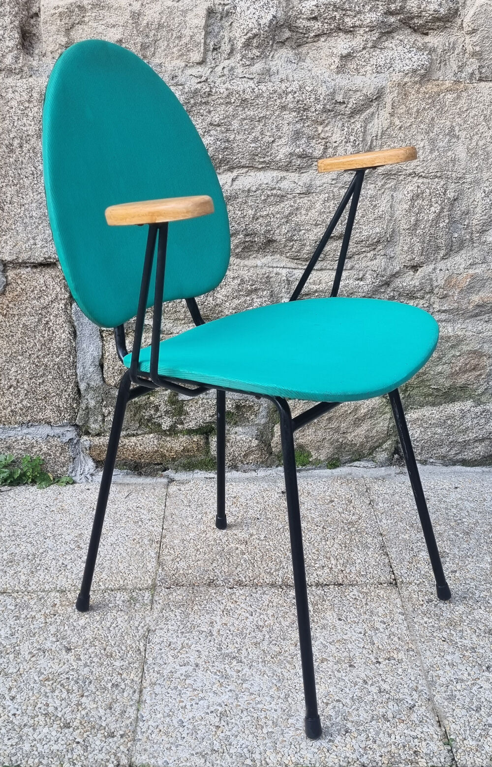 Armchair in metal and skai, 50s