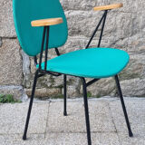 Armchair in metal and skai, 50s