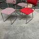Set of 3 vintage cantilever chairs reupholstered.