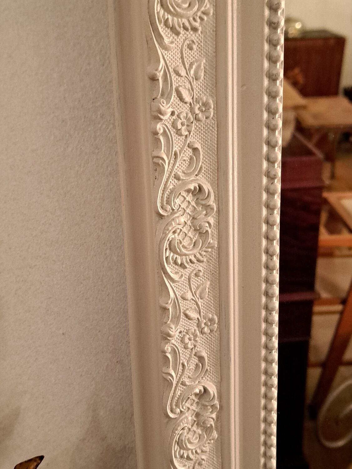 Louis Philippe style mirror in patinated stucco