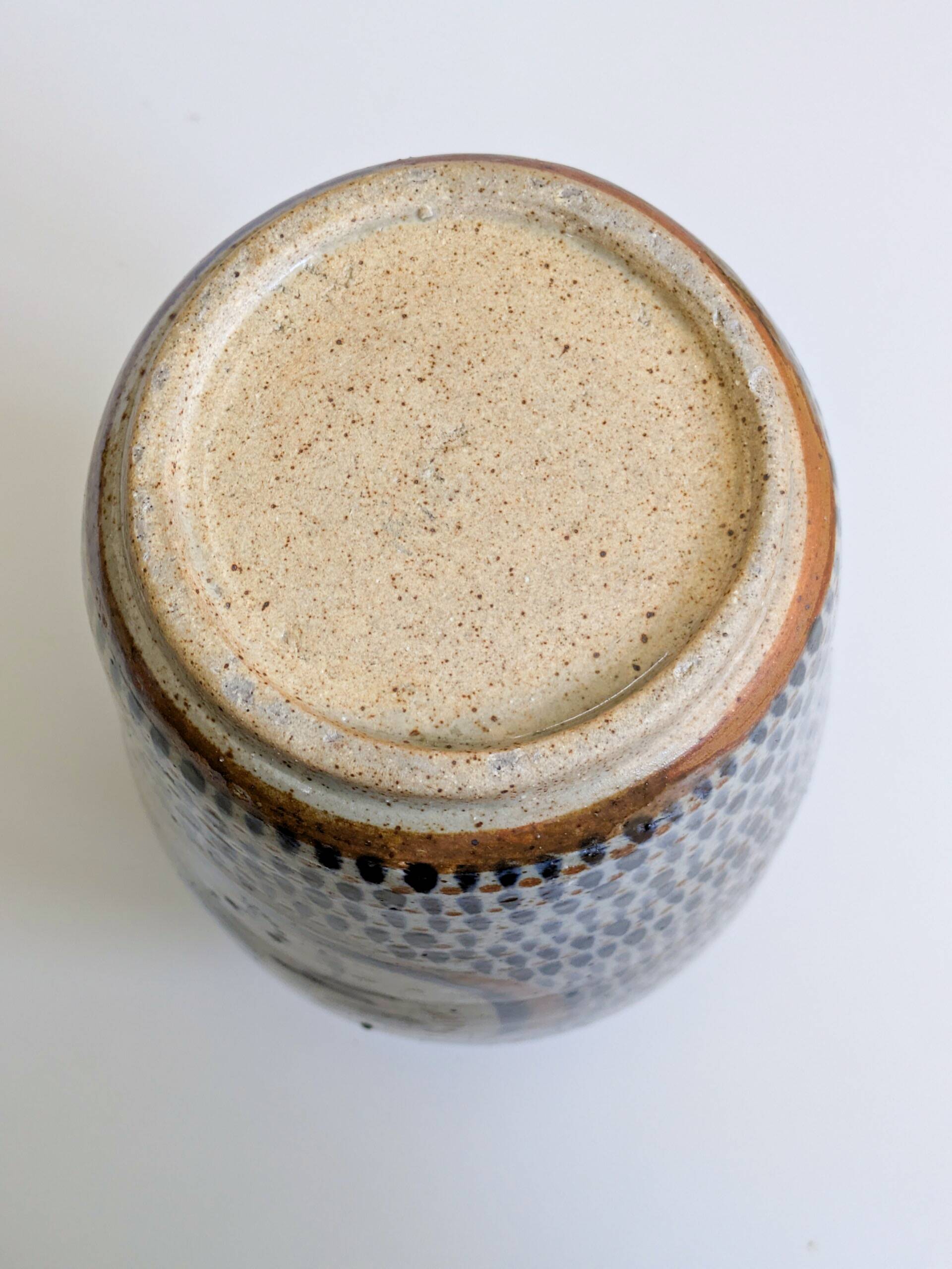 Large ceramic vase Tonalá hand-painted, Mexico 1970s