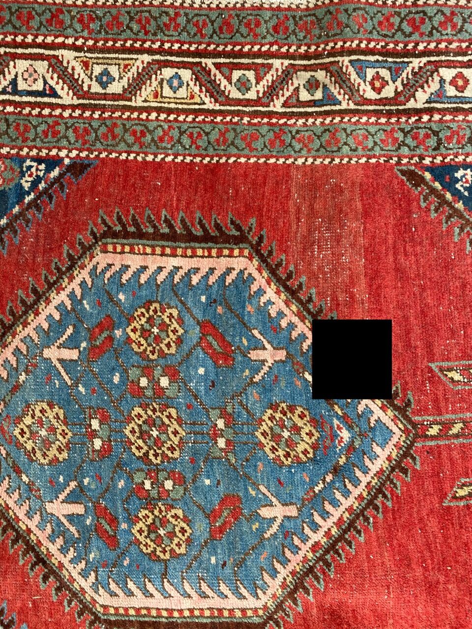 Old Persian north-west carpet for handmade corridor 107x325 cm