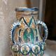Antique painted glazed earthenware jar FEZ Morocco 19th century