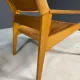Pair of vintage wooden armchairs with leather upholstery, 20th century, 75 × 56 × 65 cm