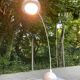 Modernist white curved desk lamp 1980