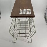 Vintage teak and metal Mid Century magazine rack