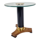 Table d'appoint en verre, laiton et bois postmoderne, Allemagne, années 1980.
