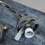 Italian brass and opaline hanging