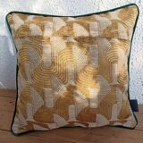 Coussin  jacquard doré 40x40