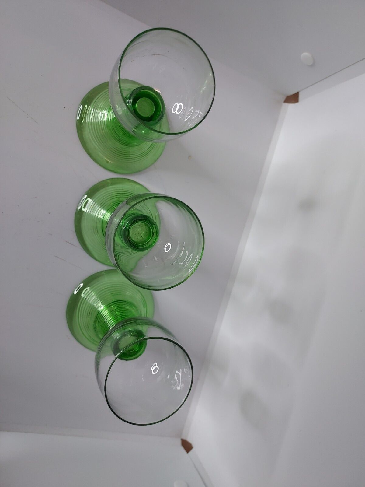 White wine glasses from Alsace Roemer foot in filigree blown glass