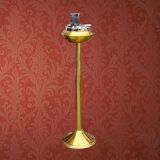 Brass footed ashtray, chrome metal, match display from the 60s and 70s.