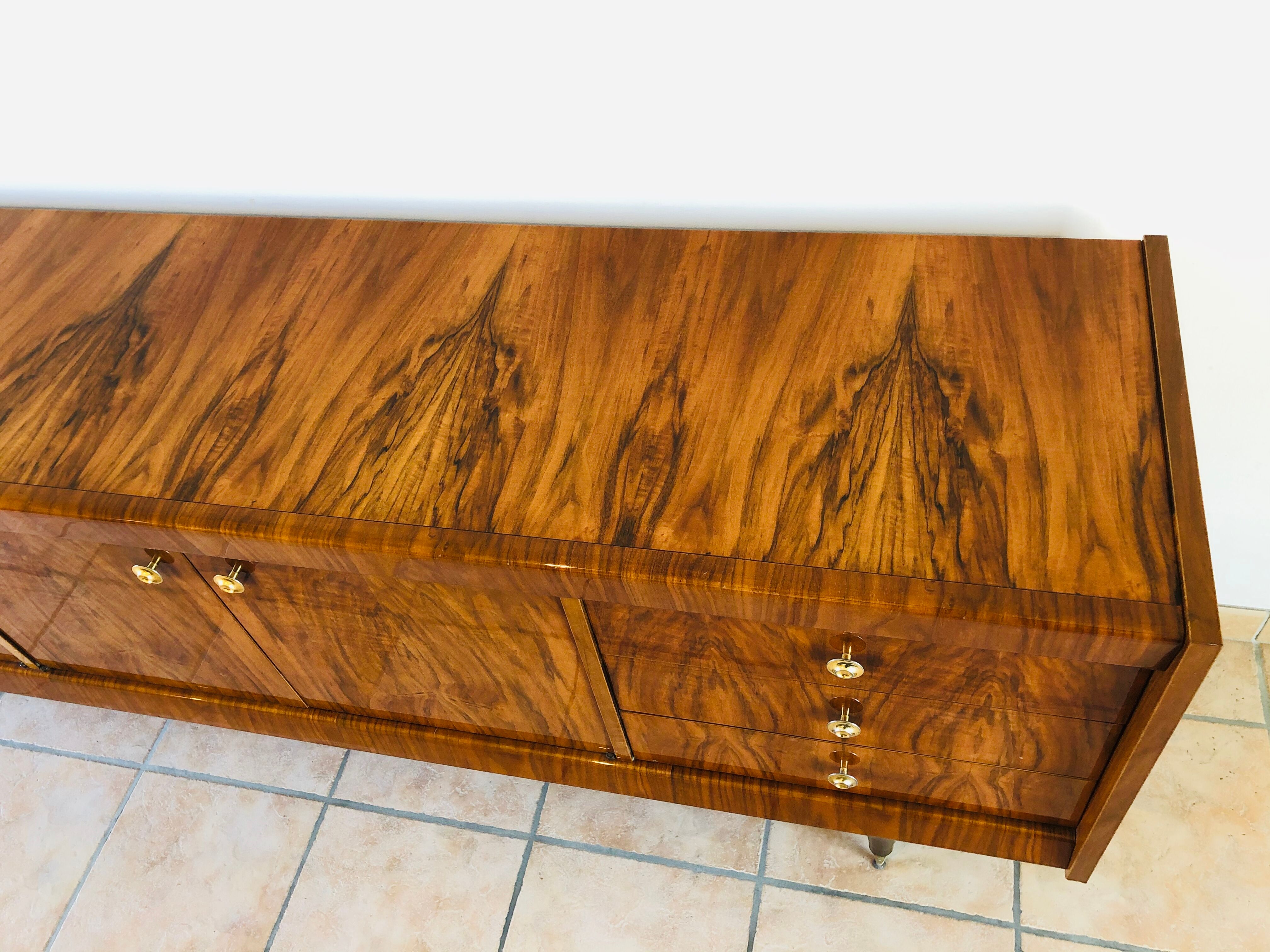 Walnut art deco sideboard
