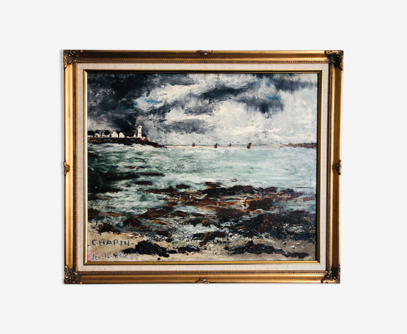 Tableau Jean Chapin né en 1896 Ile de Sein