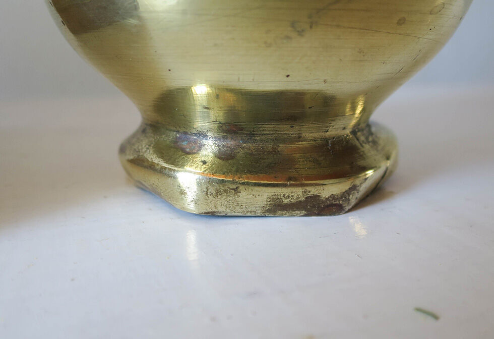 Lot of two brass soliflore vases