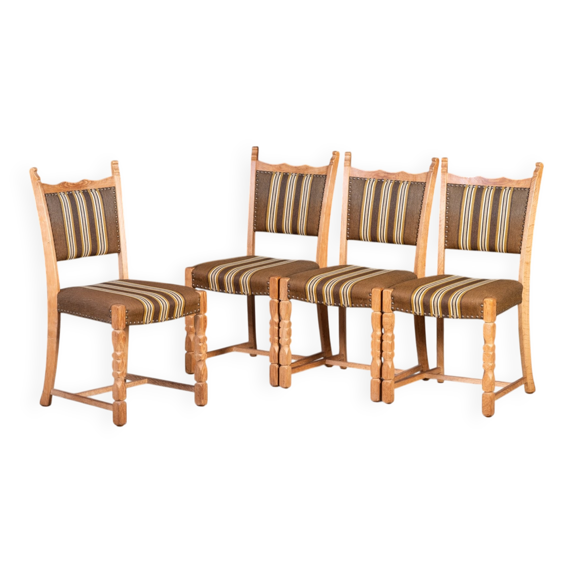 Vintage Oak Chairs, Denmark, 1960s, Set of 4