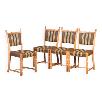 Vintage Oak Chairs, Denmark, 1960s, Set of 4