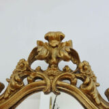 Baroque style mirror in gilded resin 60s 70s