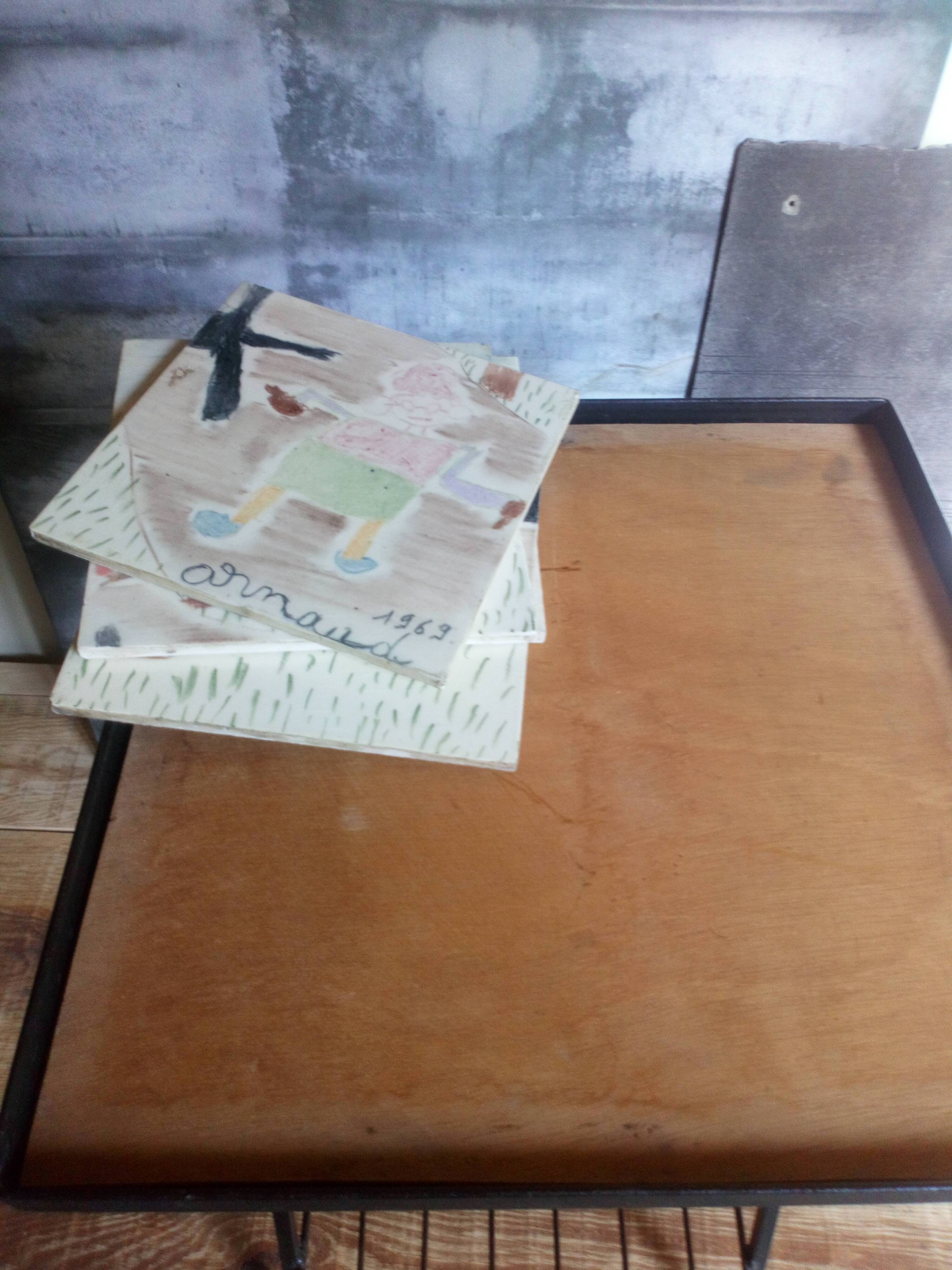 50s metal side table