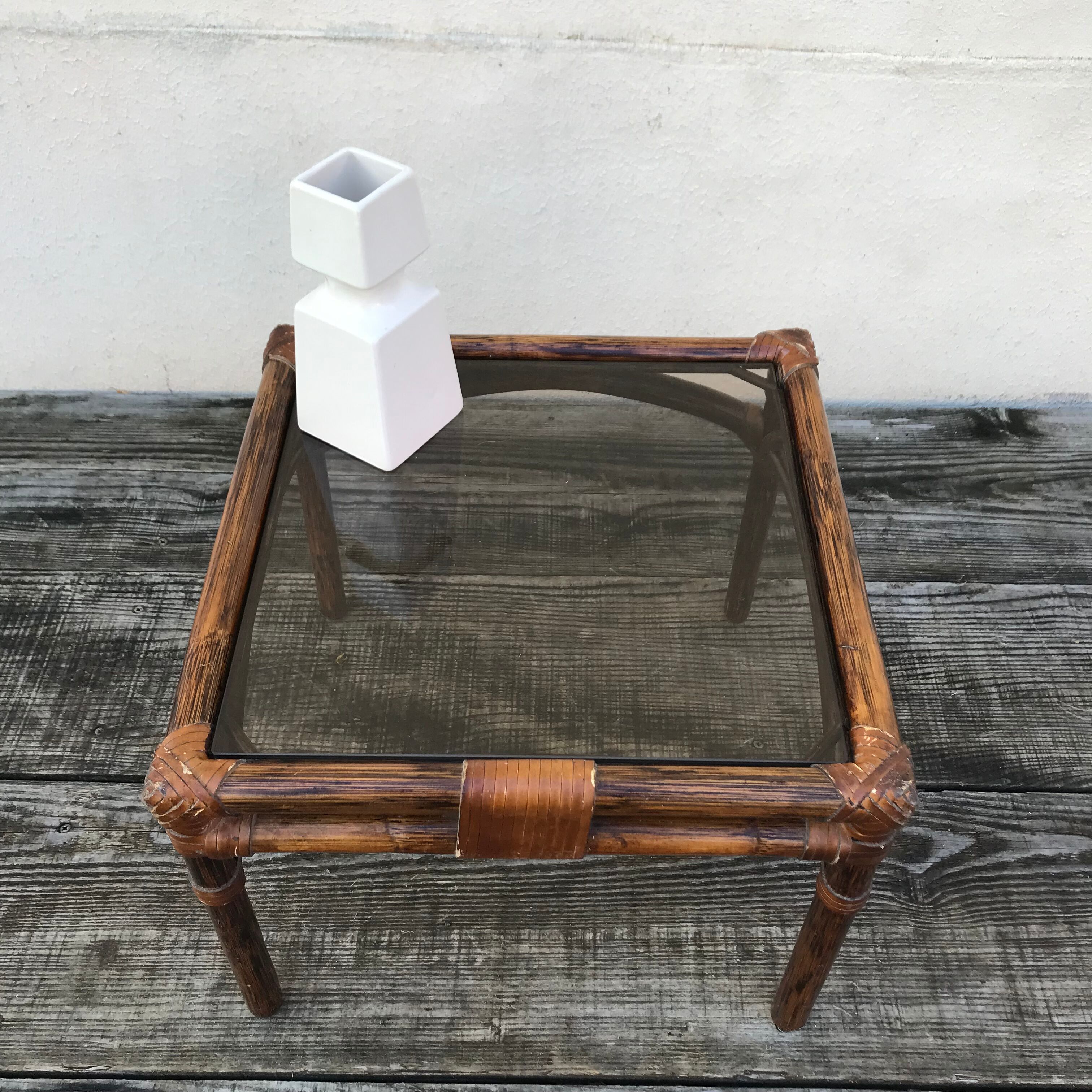 Vintage bamboo coffee table 1970