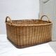 Panier vintage en rotin et en bois