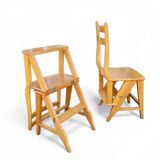 2 x library ladder chair 1950s