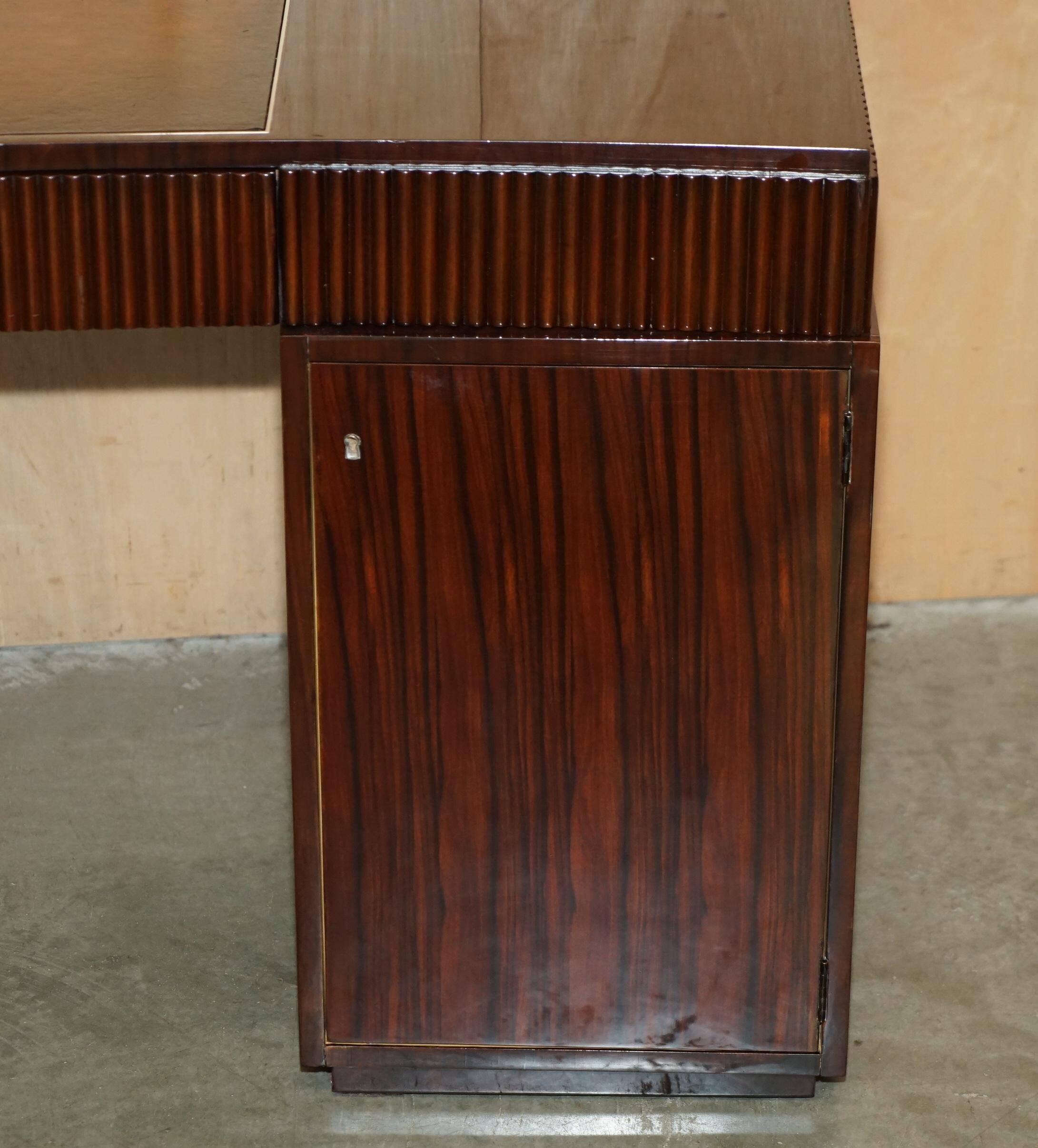 Bureau Art Déco Ralph Lauren Macassar & cuir