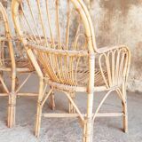 Three vintage rattan chairs