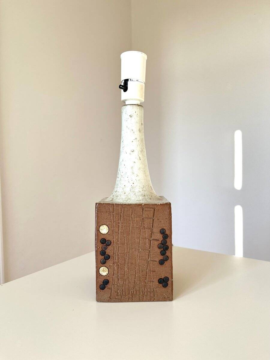 table lamp by Mette Løkke Stiil, ceramic danish, stoneware, 1960s graphic