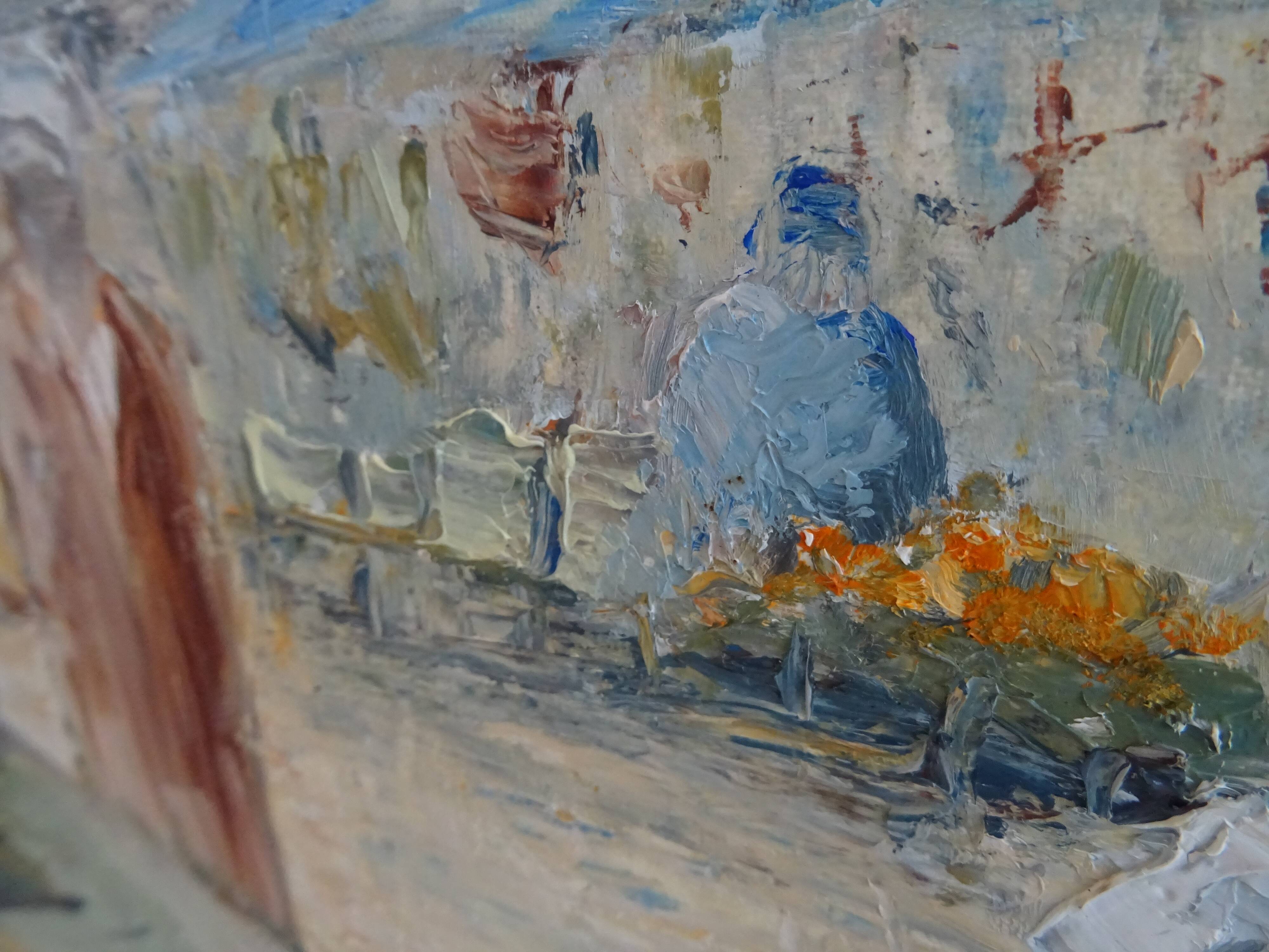 Tableau Orientaliste Signé 68 x 54 cm Afrique du Nord Maghreb