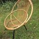 Vintage rattan armchair and coffee table attributed to Rohe Noordwolde
