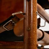 Hungarian calf leather lounge chair and ottoman, set of 2