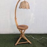 Vintage rattan and bamboo floor lamp, 1960s