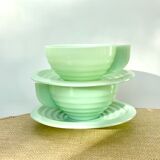 2 cups and saucers opaline mint art deco 50/60