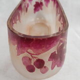 Glass paste garden vase model Rubis by Legras 1910