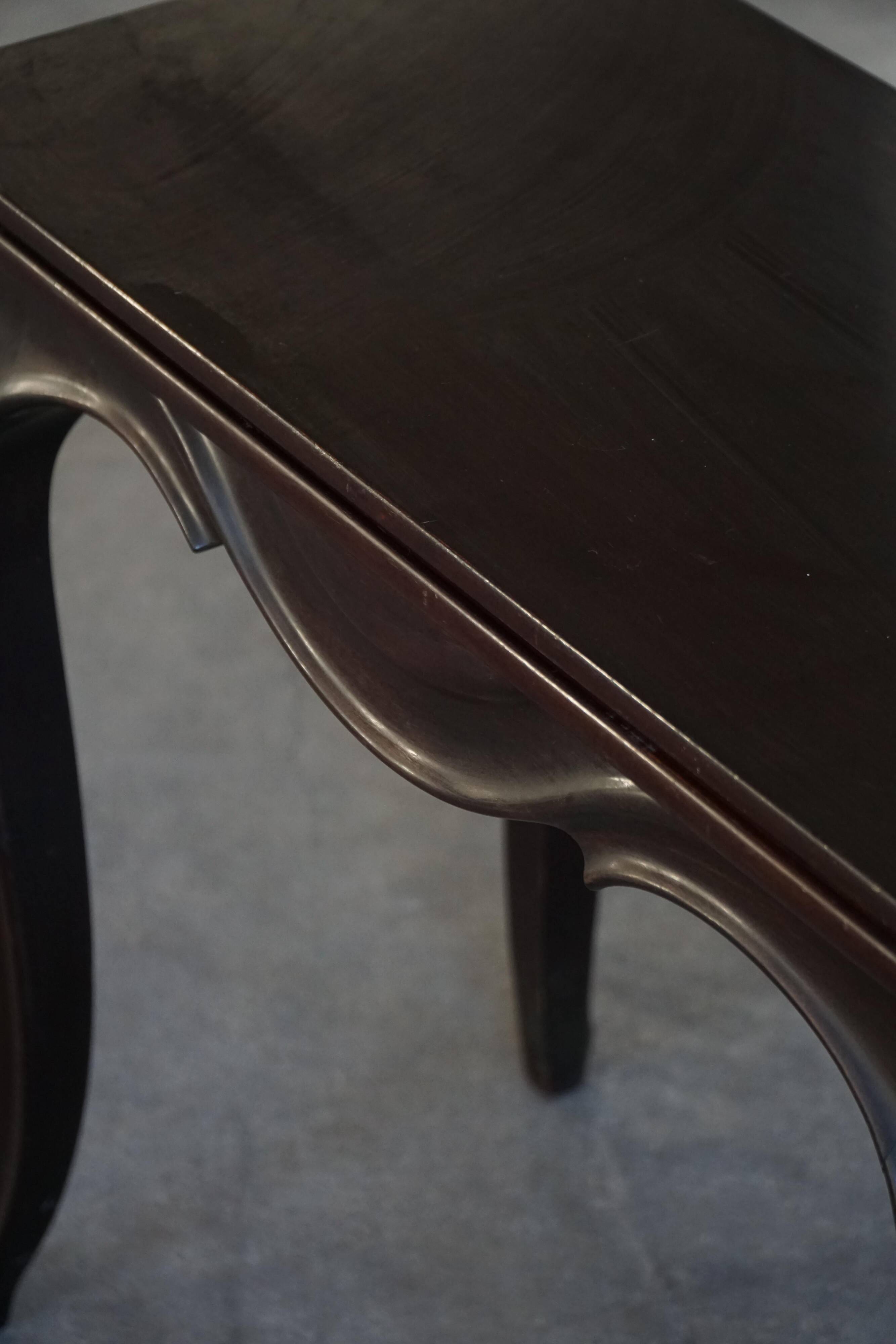 English folding table in Rococo Revival style / Wooden game table, 19th century