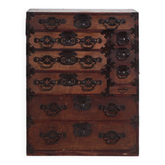 Tansu japonais ancien de type choba-tansu – Période Meiji/Taishō (circa 1880-1920)
