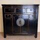 Chinese chest of drawers in black and gold lacquer