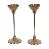 Pair of scandinavian brass candle holders 1970
