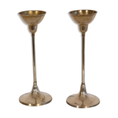 Pair of scandinavian brass candle holders 1970