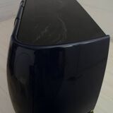 Postmodern Blue Lacquer and Black Marble Sideboard by DBM, Italy, 1980s