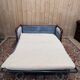 Louis XVI style sofa bed – Mahogany-stained beech & blue velvet