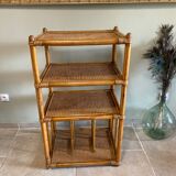 Rattan and cane shelf