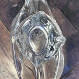 Large signed Bayel crystal bowl – Mid-century organic design