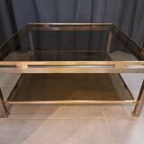 Table basse Guy Lefevre en acier et bronze