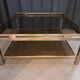 Table basse Guy Lefevre en acier et bronze
