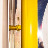 Space age wall lamp two lights yellow steel and lacquered metal ITalia 60s