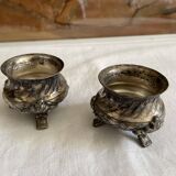 Pair of metal salt shakers