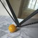 Coat rack, hat rack, wrought iron, 3 wooden balls