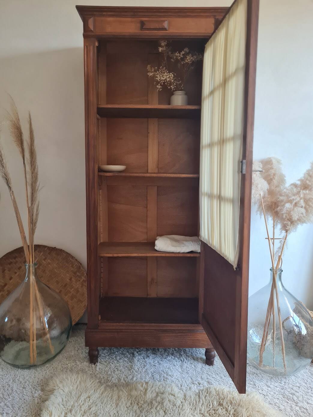 Antique glass-fronted Parisian wardrobe